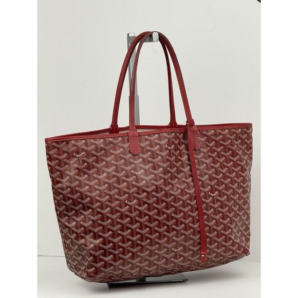Goyard Goyardine Saint Louis PM Red Canvas Tote Bag - Picture 1 of 12